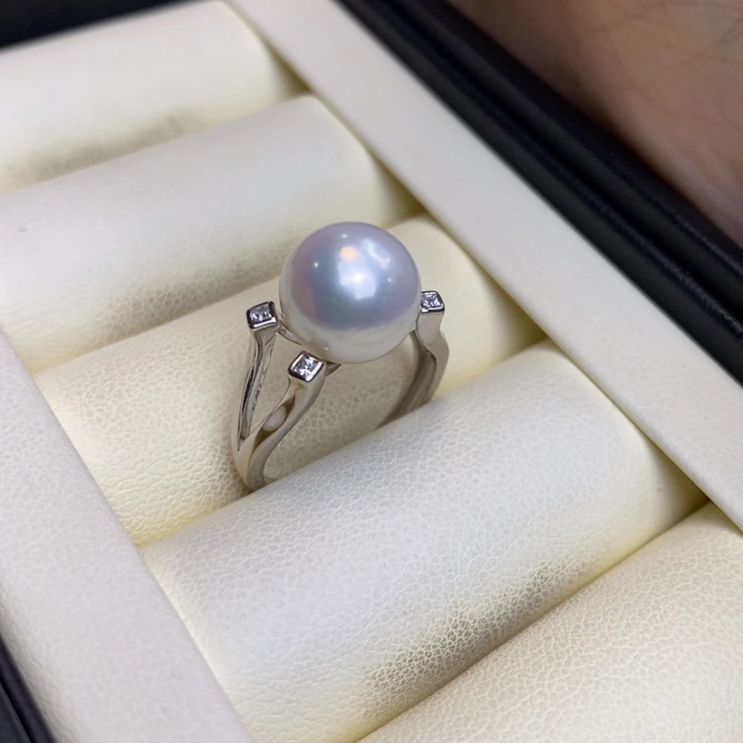 戒指淡水珍珠银S925镶嵌特价