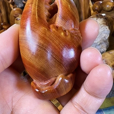 柏木（崖柏）角*士随行摆件手把件