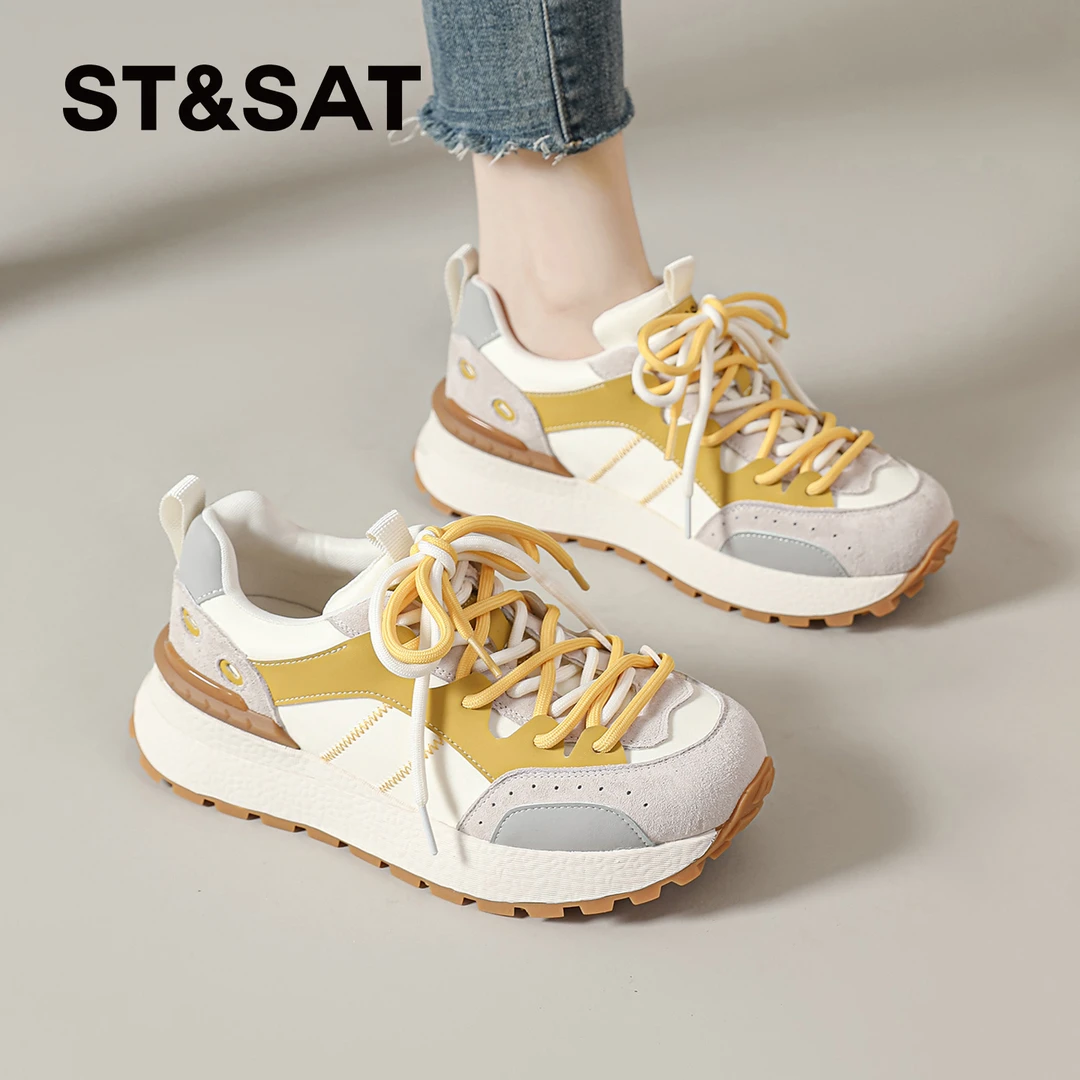 星期六休闲阿甘鞋女款2025新款秋季运动潮鞋百搭厚底不累脚运动鞋