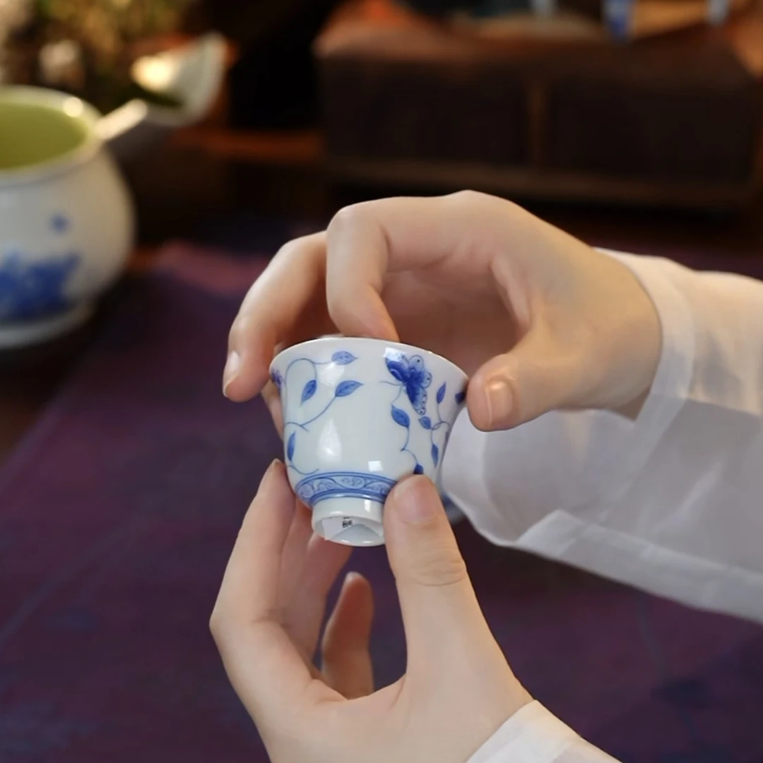 念物山坊———蜜粉桃绣球杯古风创意纯手工021