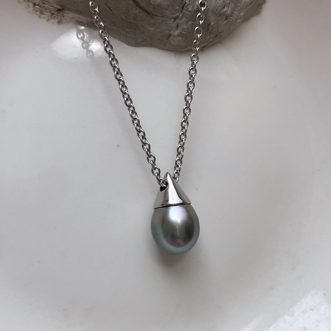 银S925镶嵌海水珍珠颈饰金*