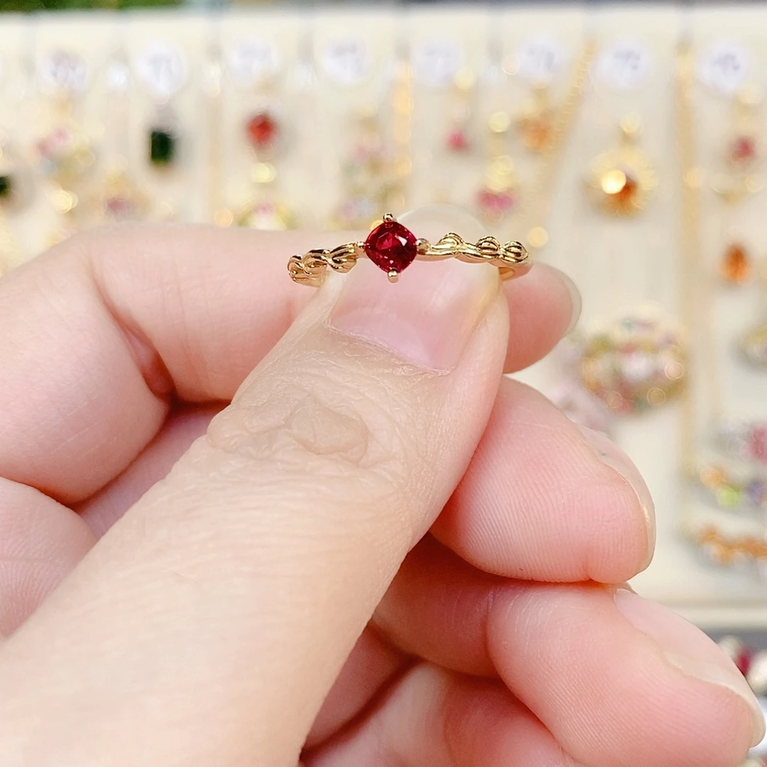 戒指尖晶石银S925镶嵌