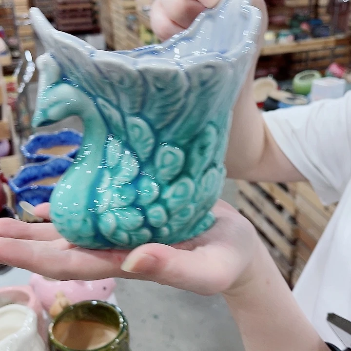 有孔，凑10元包邮陶瓷花盆发货！