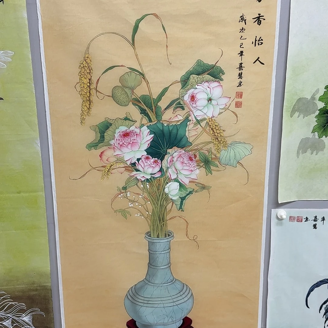 菩***提国画四尺尺寸70X140纯手绘作品