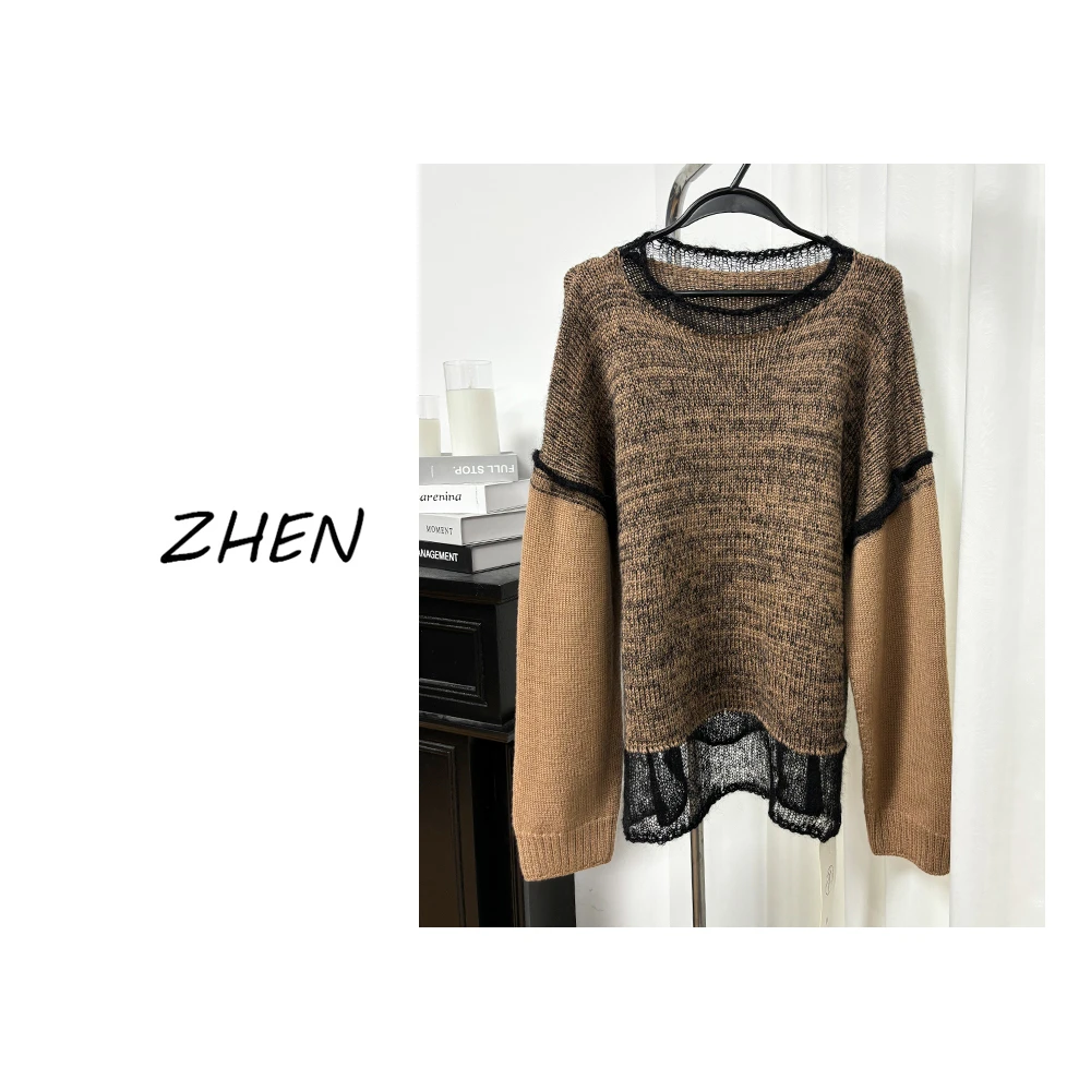 【ZHEN】K1127 2025新款时尚气质休闲百搭毛衣上衣女