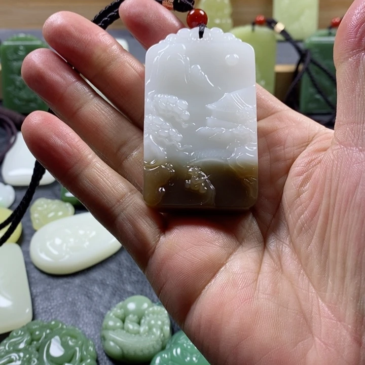 和田玉（青白玉）吊坠(赠链)未镶嵌