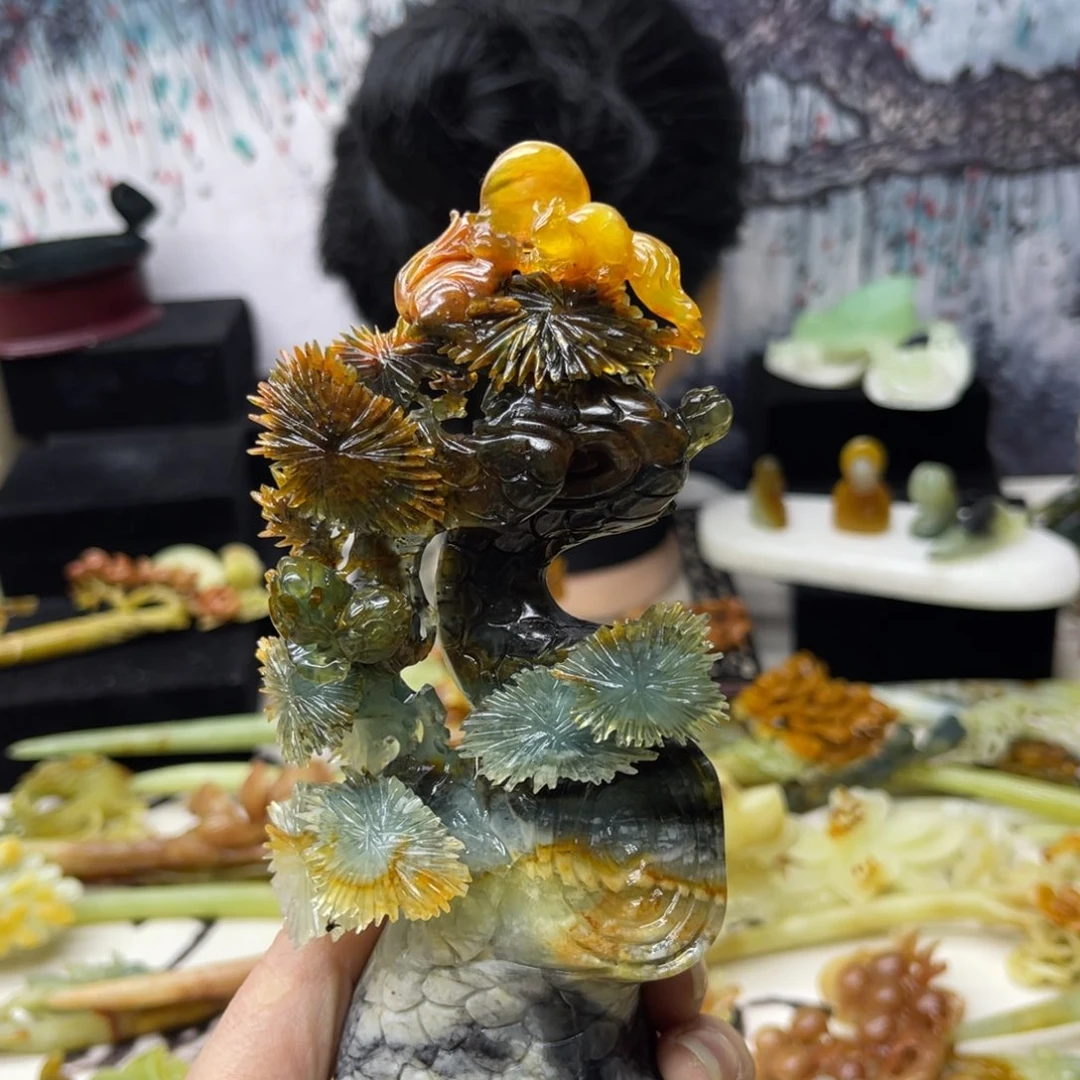 【闪购商品】蛇纹石玉发饰合金霖*