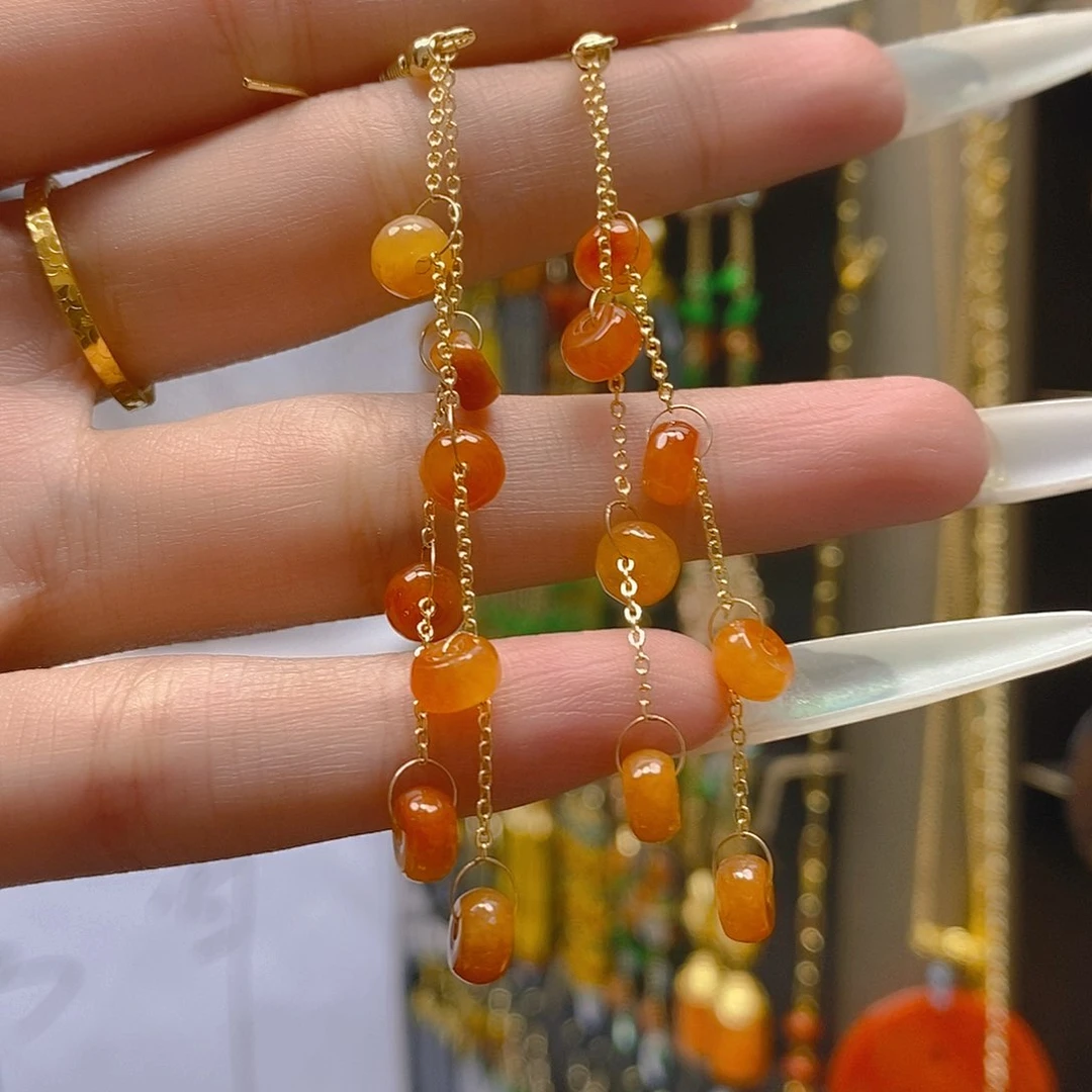翡翠合金耳饰翡翠