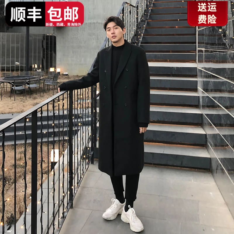 秋冬男款毛呢大衣中长款英伦风冬季加厚韩版呢子男士风衣外套