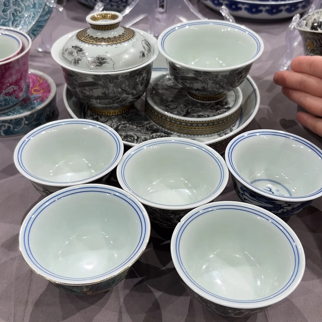 瓷片蓝**哥景德镇瓷器和半手