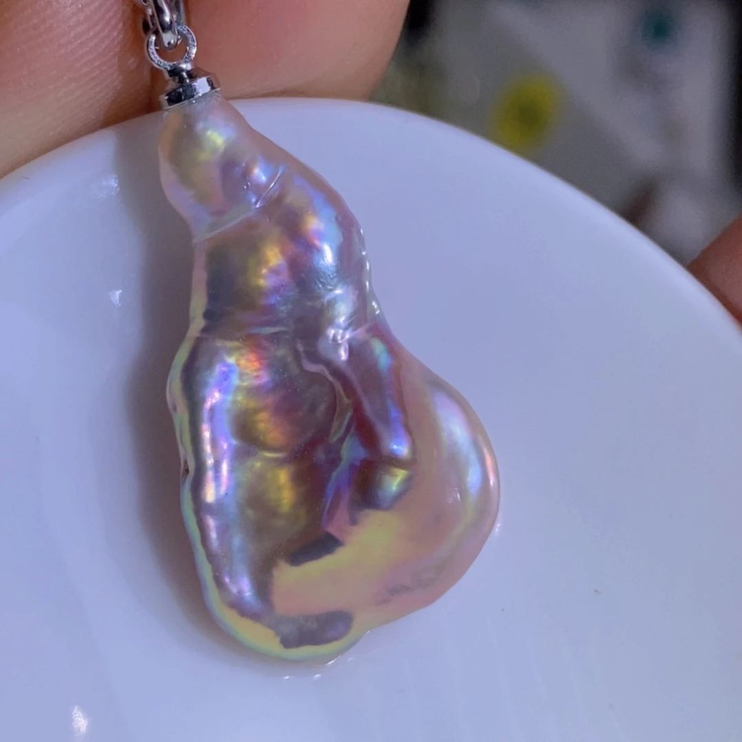 银S925镶嵌天然淡水珍珠淡水珍珠