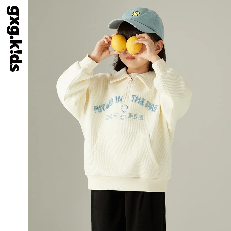 gxg kids运动风男女通用薄款运动卫衣秋季polo长袖KGD33134453