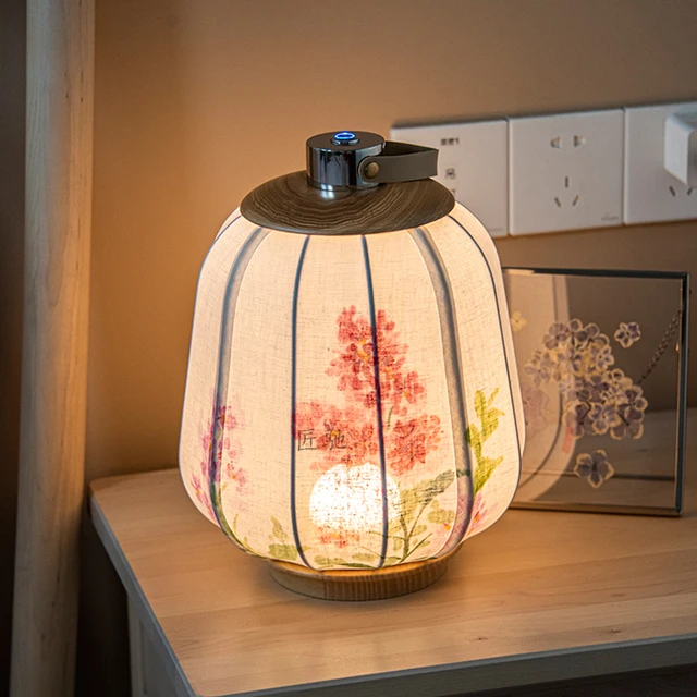 宋代美学宫灯新中式复古手绘台灯床头灯夜灯手提汉服拍照氛围灯