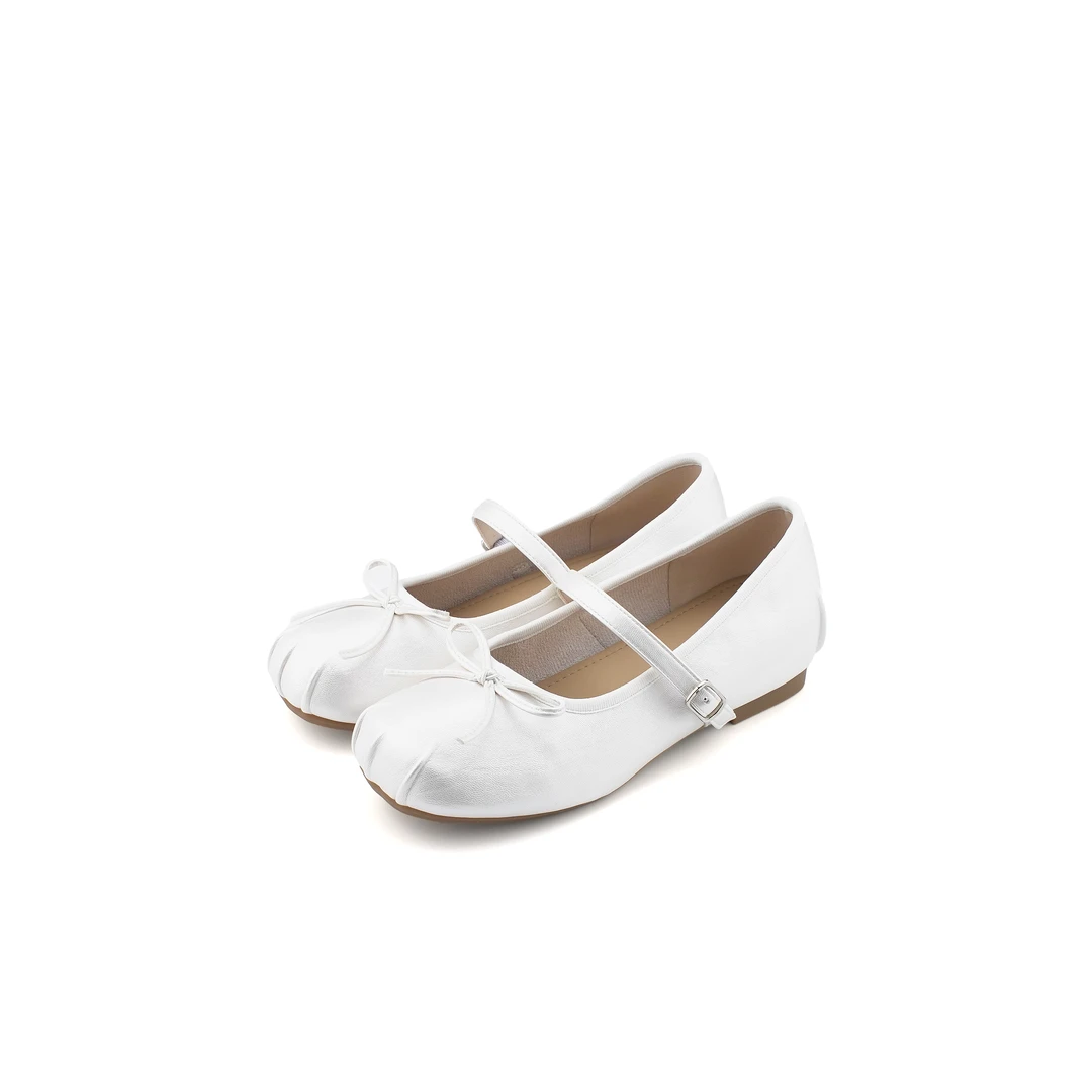 芭蕾风蝴蝶结软皮复古浅口单鞋D7-92309-5