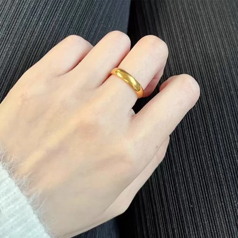 【秘境严选】网红款光面素圈戒指不掉色男女泥鳅背首饰指环H12