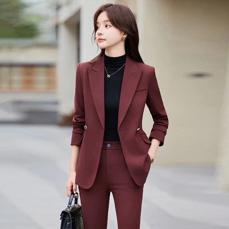 高端西装套装女春秋2025新款气质女神范白领通勤正装女士休闲西服