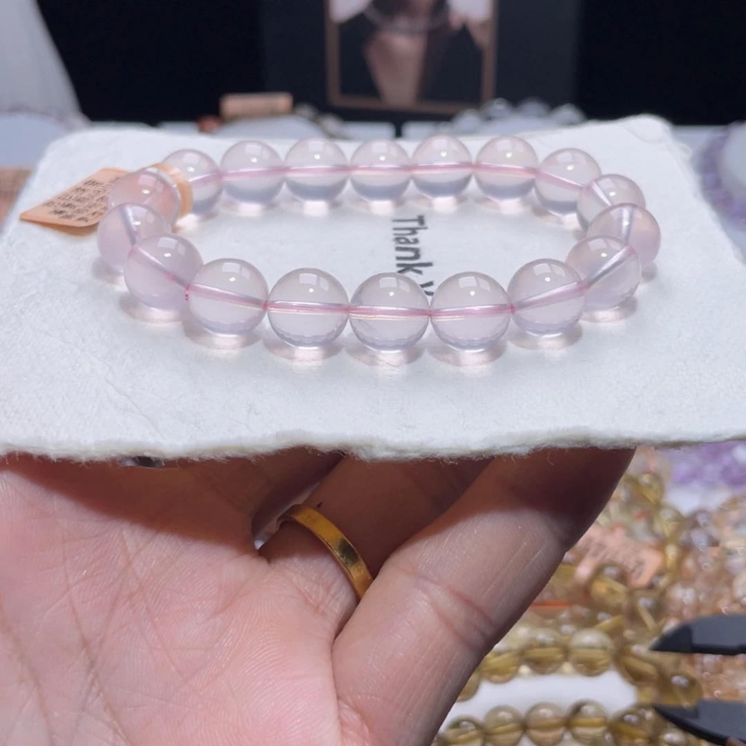 手链未镶嵌水晶冰透马粉11.5