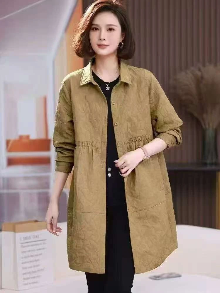 【YY739】2025冬季新款时尚休闲纯色中长款外套