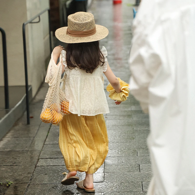 SKE2552【赠安全裤】女童韩版时髦宽松防蚊裤夏装新款百搭凉凉裤