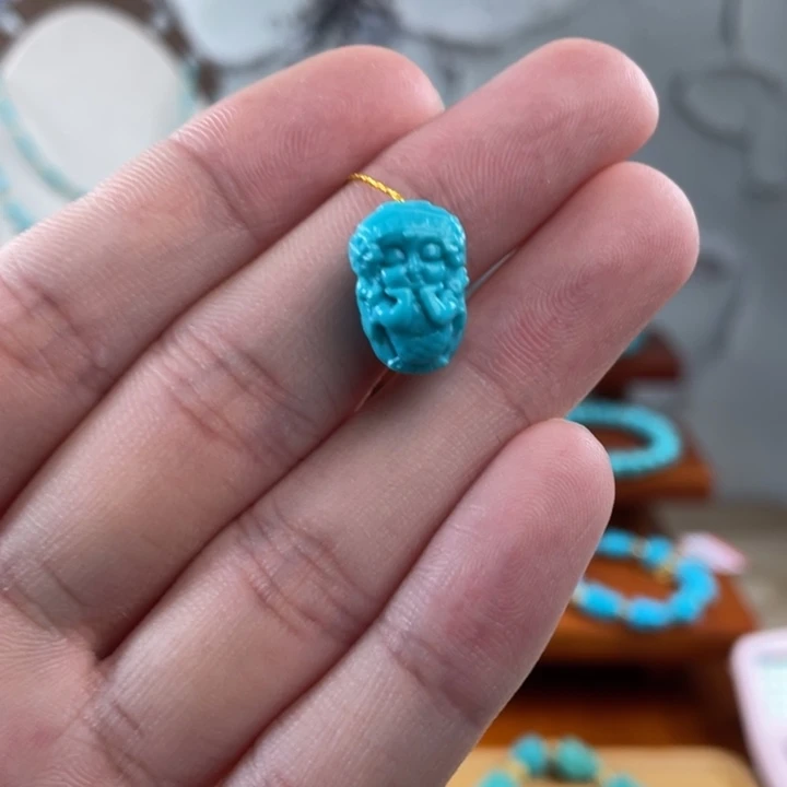 未镶嵌绿松石项链冰川蓝美人鱼