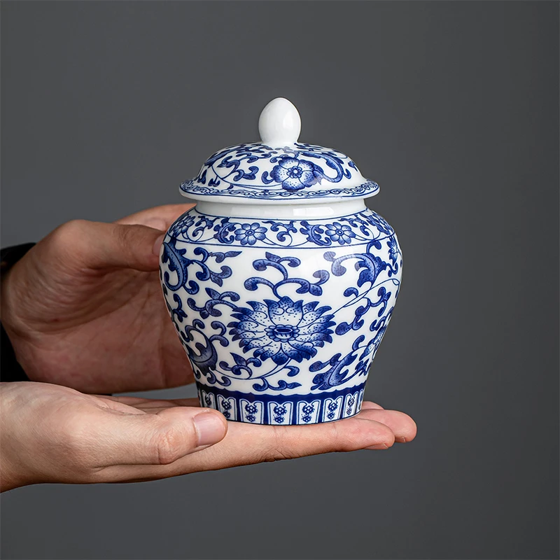 中国风便携小号陶瓷便携罐茶叶罐精致国风密封醒茶储茶罐储存器物