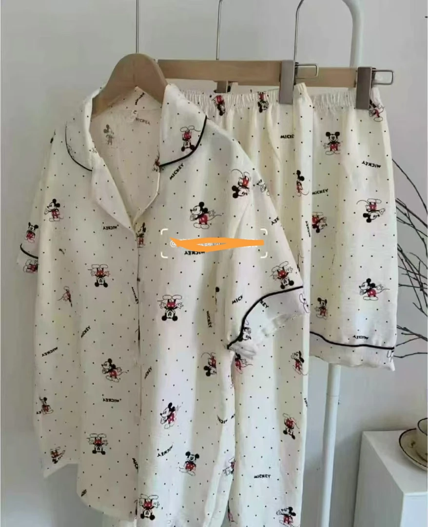 短裤短袖透气夏季睡衣家居服套装家居服3件套