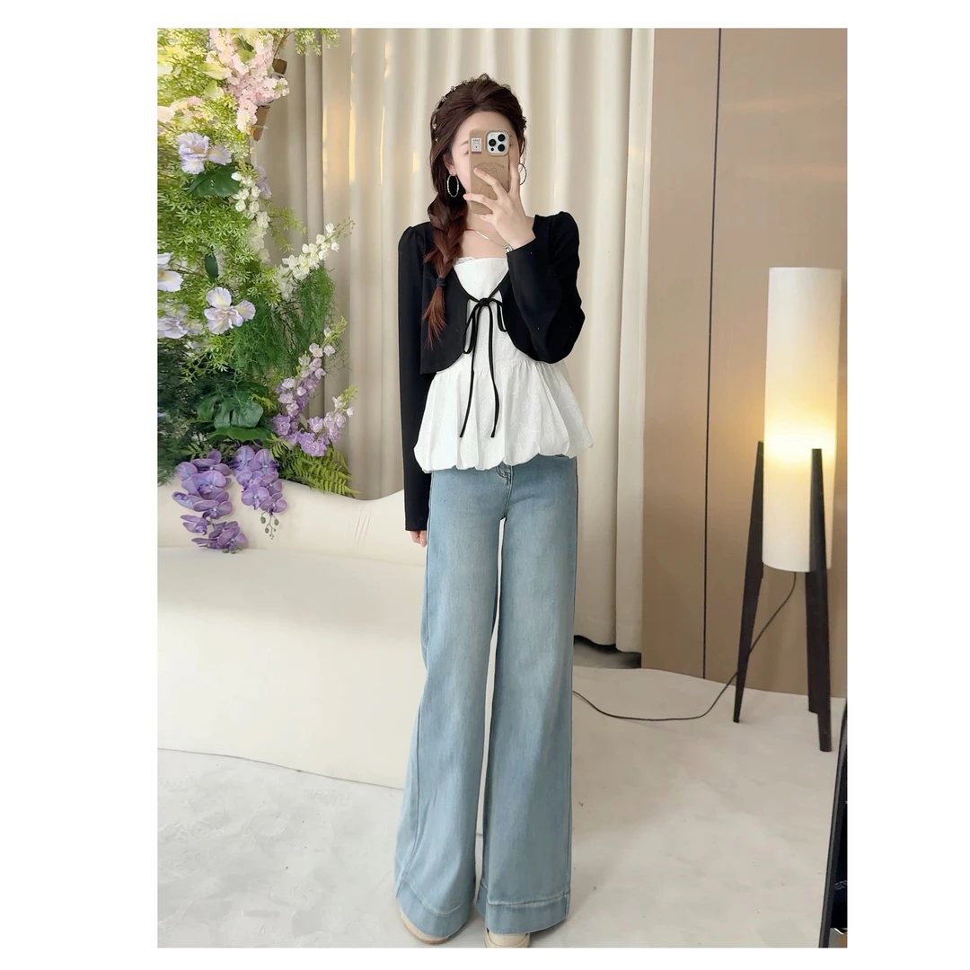 【贵气千金】丸子璐春季新款时尚休闲假两件上衣预WZLC5SY1402A