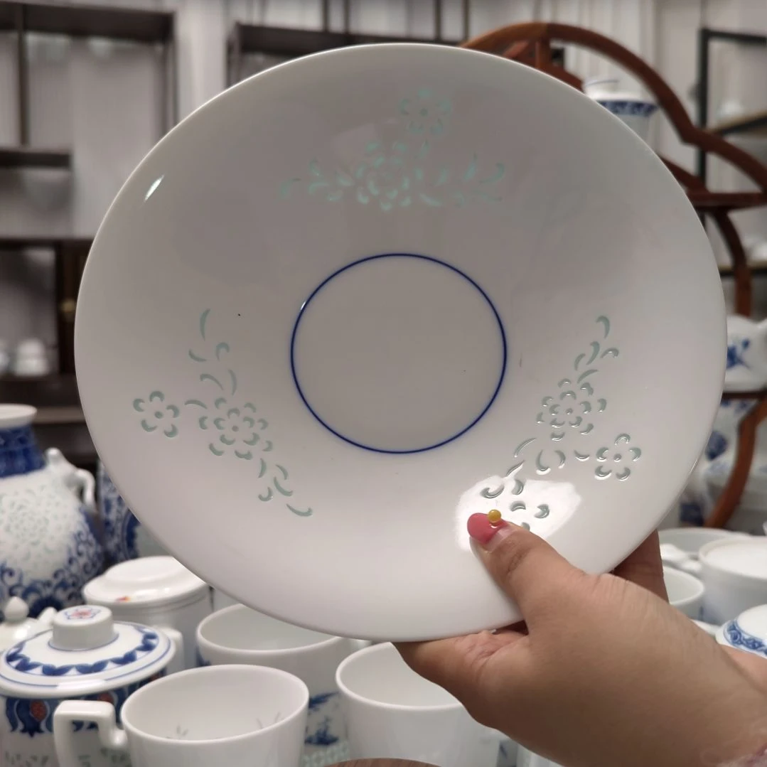 陶瓷清韵白胎8.5寸深盘两只装