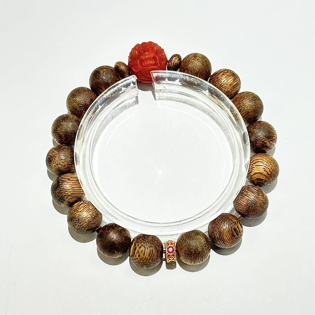 沉香【金鳞】奇楠沉香南红手串L240758