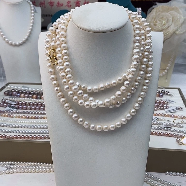 淡水珍珠颈饰未镶嵌卡8➕极光炫彩1.6米毛衣链