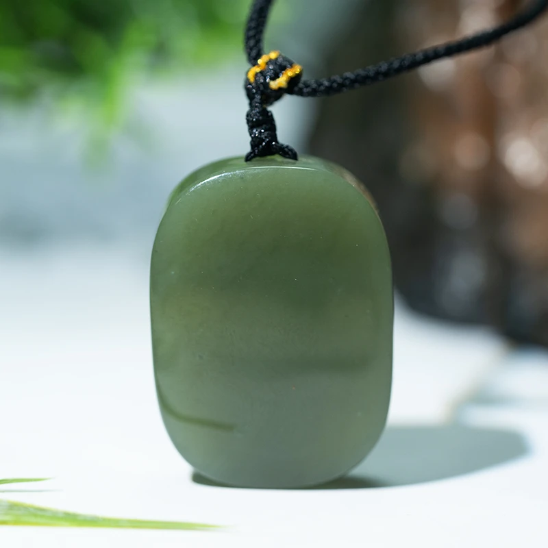 【巴基斯坦】0930-TTQDCP1碧玉平安无事牌素牌微黑点（多样性发货）