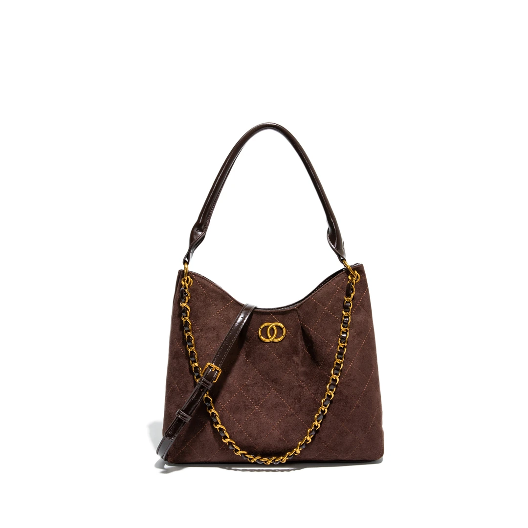 5966 咖色（长30厘米高22厘米）时尚百搭包包 （无礼盒）不带挂件