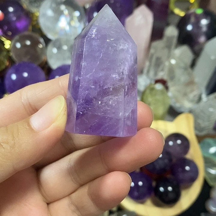 石材紫水晶纯天然小柱子！