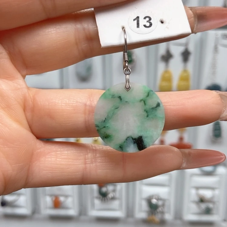 【闪购商品】翡翠耳饰银S925镶嵌一**心耳饰