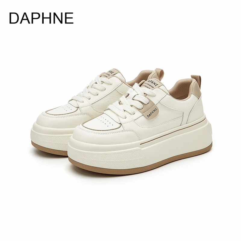 达芙妮2025秋款新款女鞋百搭厚底小白鞋时尚运动休闲增高软底板鞋