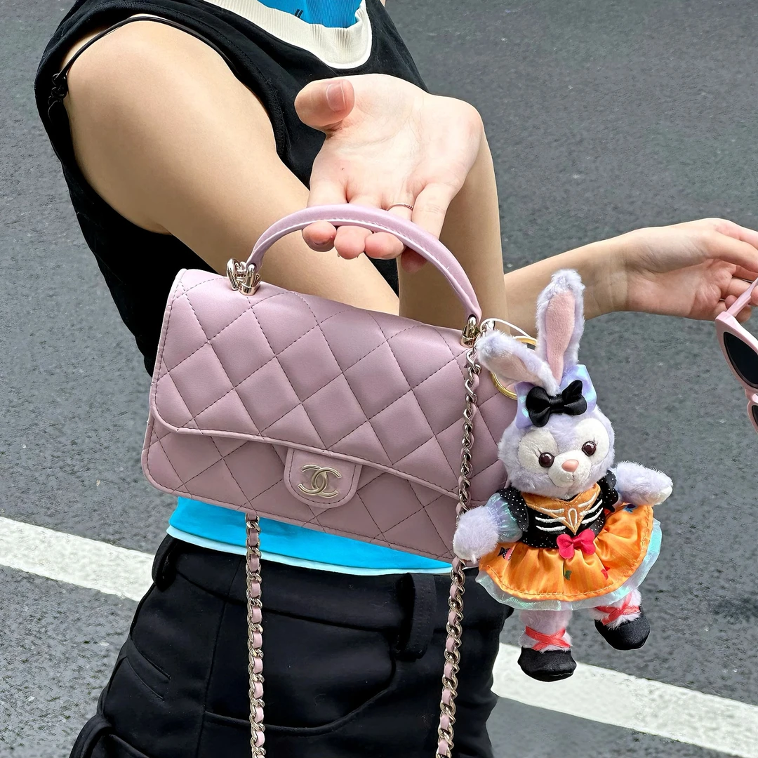 未使用 Chanel/香奈儿 0732|香奈儿新款粉色cfwoc新款斜挎包手提