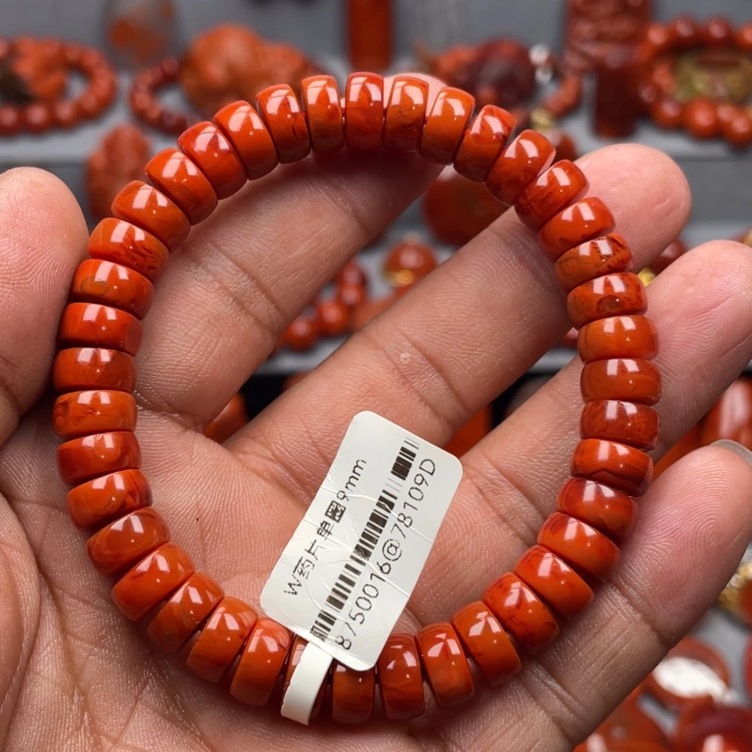 南红玛瑙未镶嵌珠宝奇石单圈9