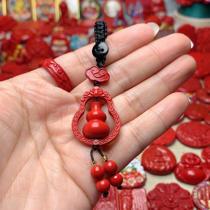 天然辰砂工艺品朱砂钥匙扣