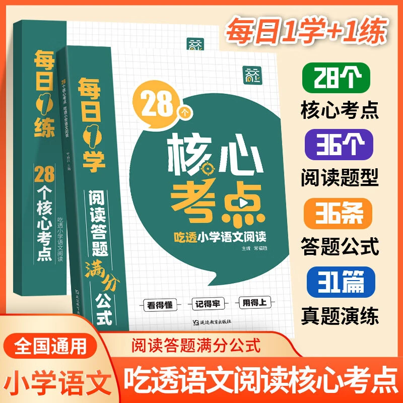 天天向上 小学语文阅读理解28个核心考点强化训练口诀技巧1-6通用
