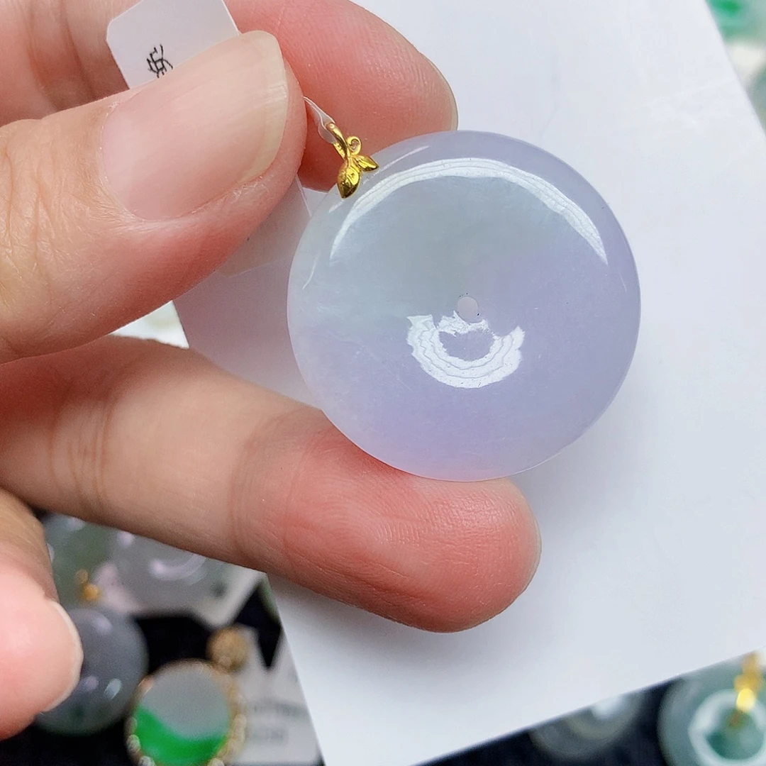 翡翠18K金镶嵌颈饰356777