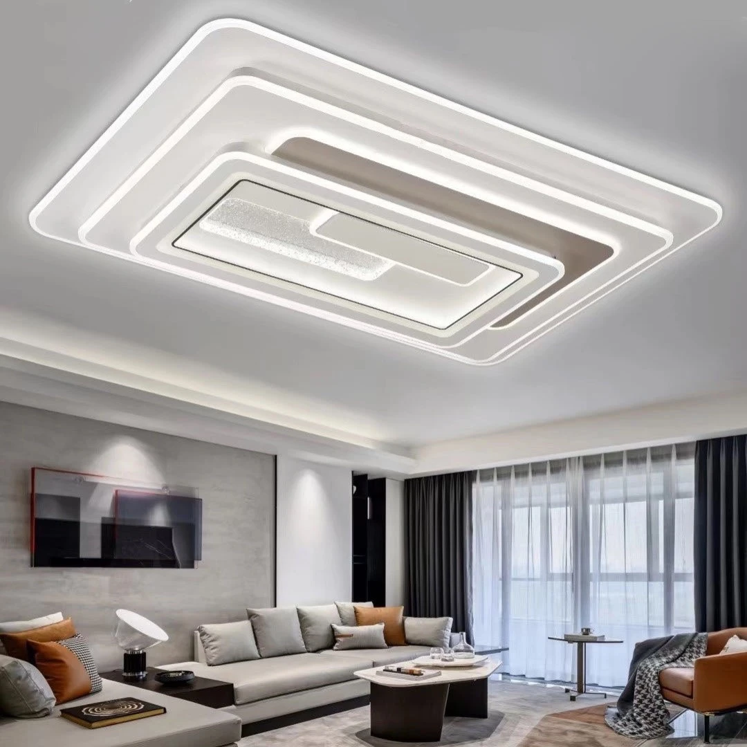 现代简约客厅吸顶灯创意房间大气个性大厅超亮长方形灯具家用