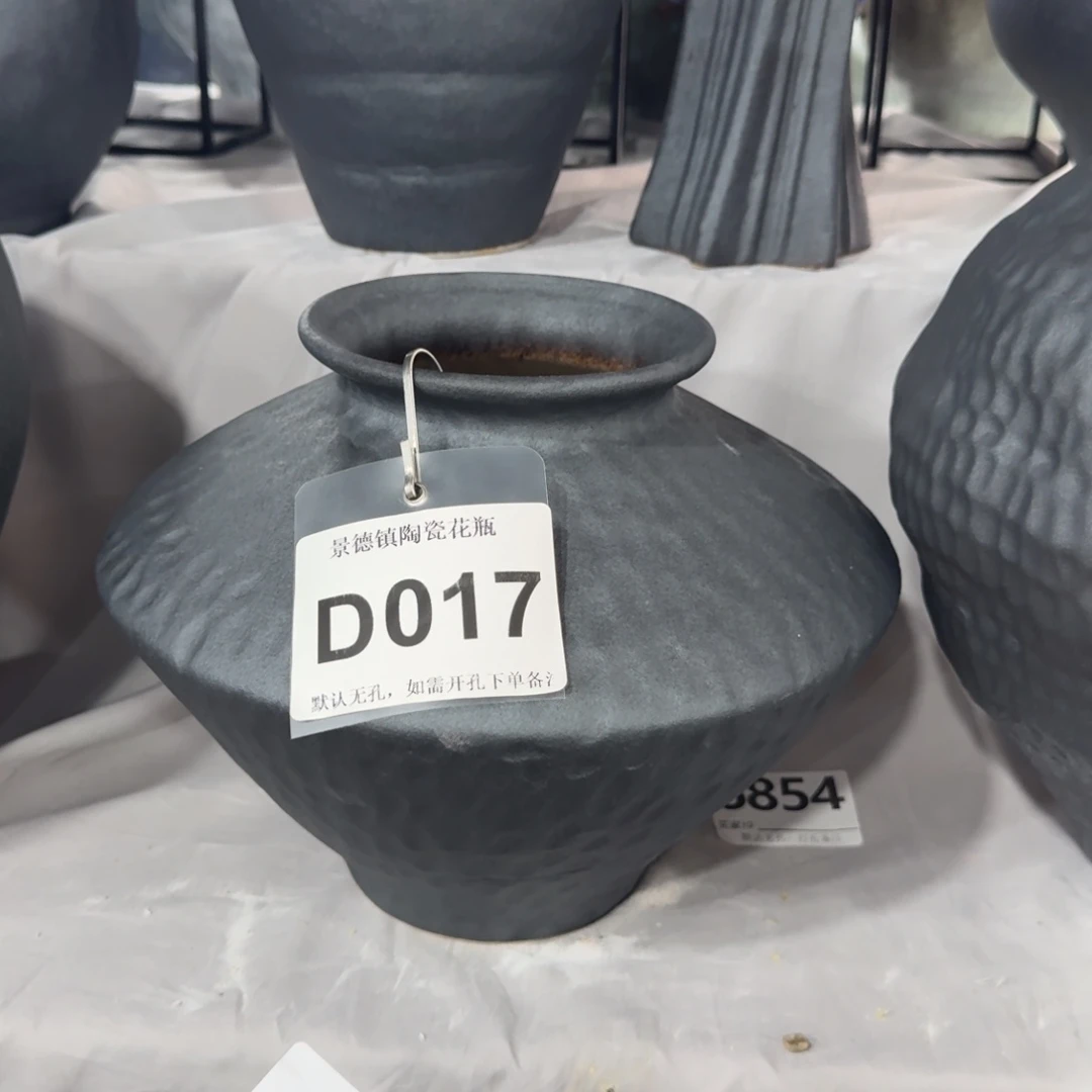 风***儿摆件景德镇高温花瓶编码d017高23口11默认无孔