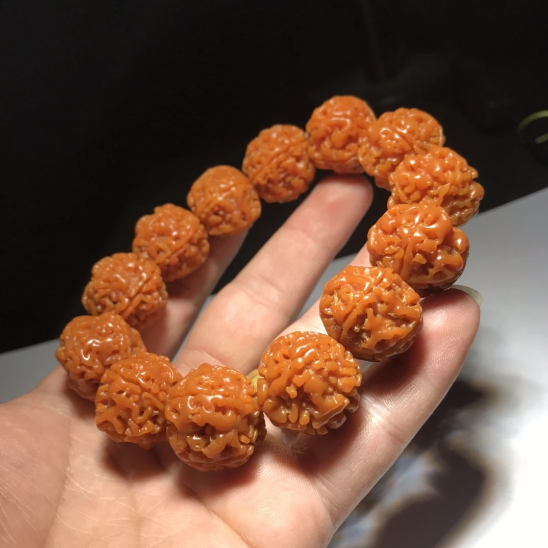 非金属木质手链 金刚完美包浆雕刻女款老型纯天然藏式手串饰品