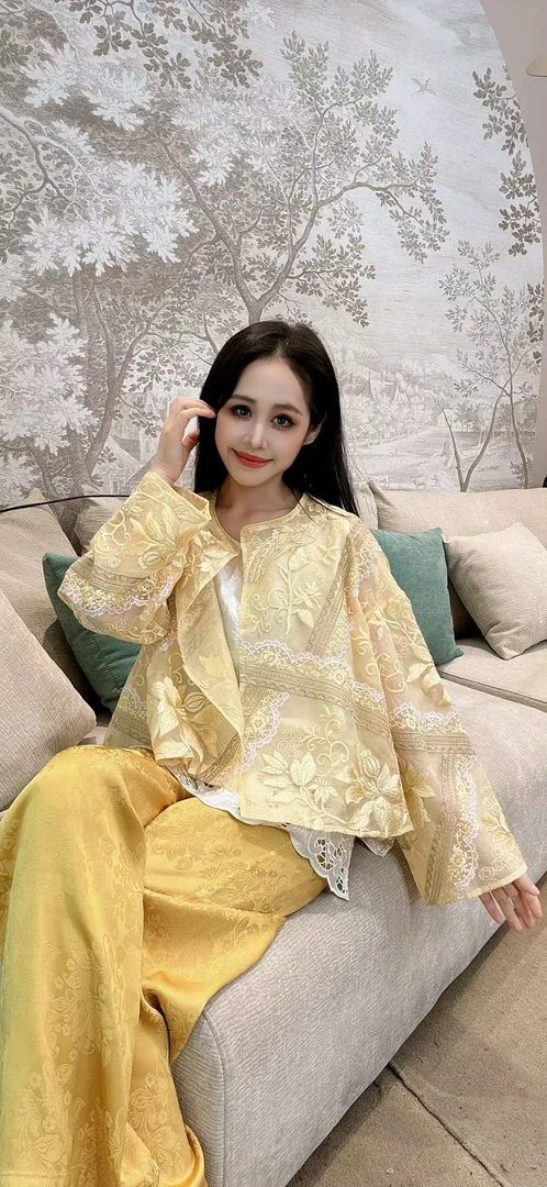 【禾禾家】“锦绣繁花”夏季新款新中式国风高端桑蚕丝刺绣上衣16821