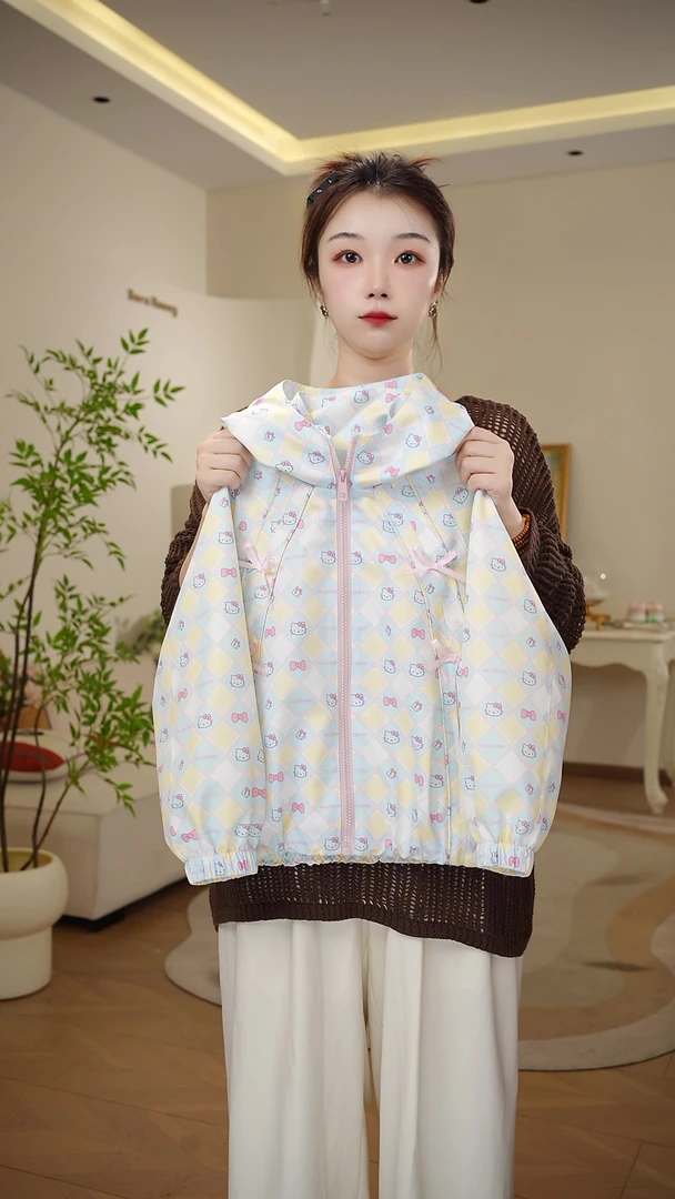 女童秋季外套2025秋季新款女孩中大童卡通时尚卫衣连帽外套Q13982