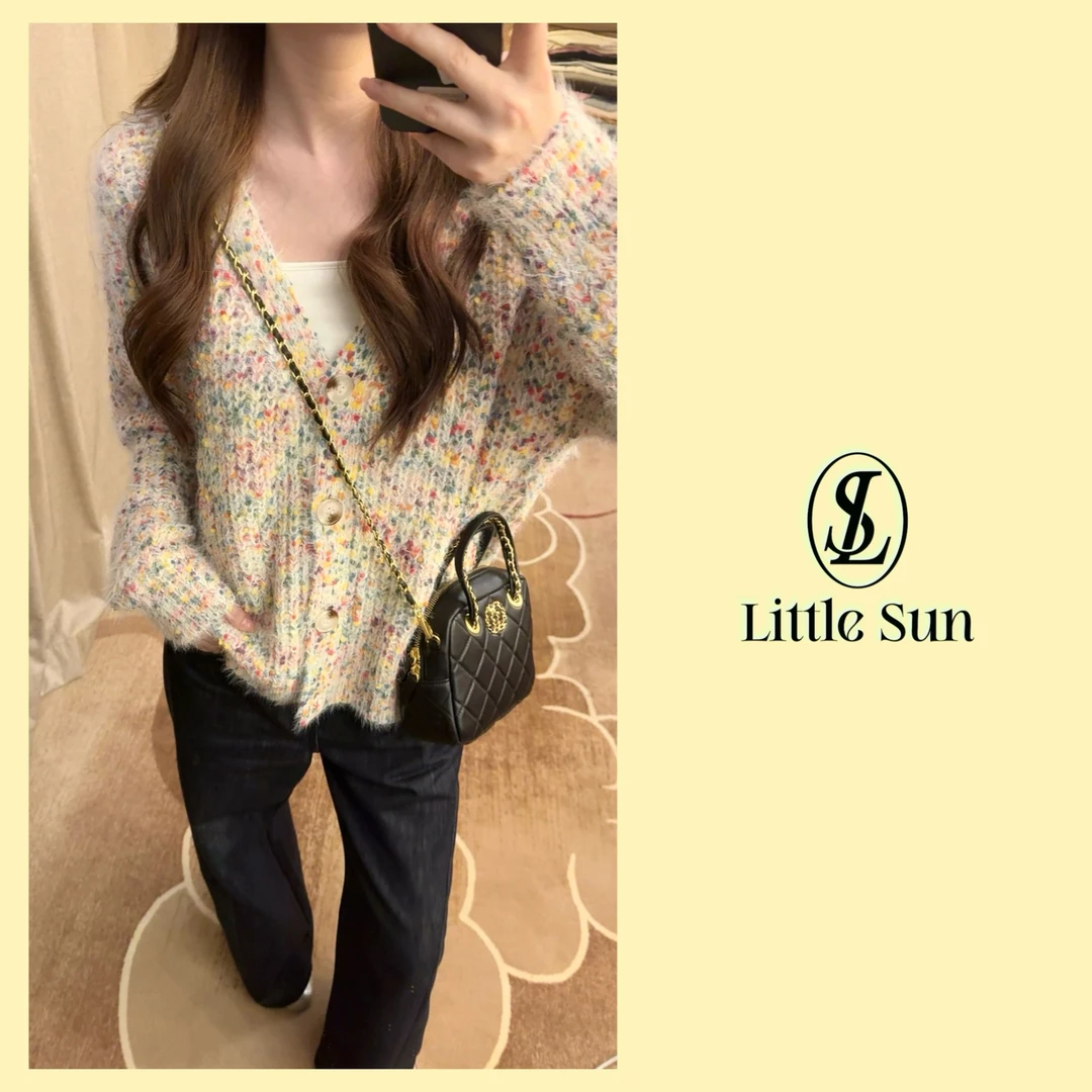 Little Sun「蔬菜」韩系秋季V领长袖针织开衫 XTY-32HM2126