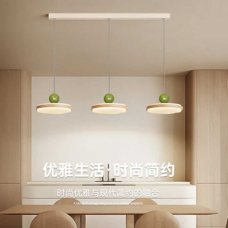 简约北欧创意创意吊灯鱼线型3灯长条餐厅可调节智能语音led吸顶灯