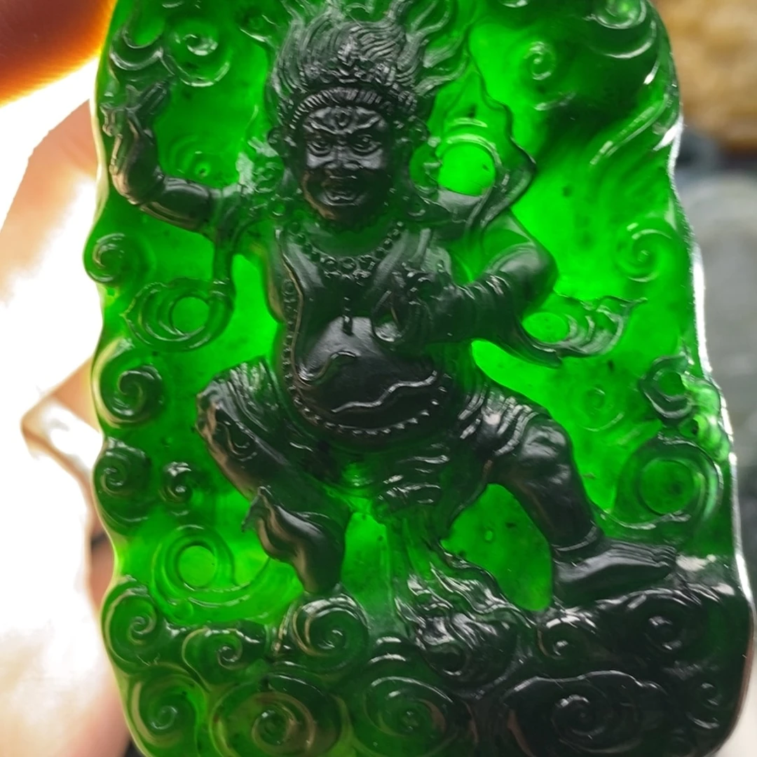 定制翡翠未镶嵌天然翡翠A货大黑天