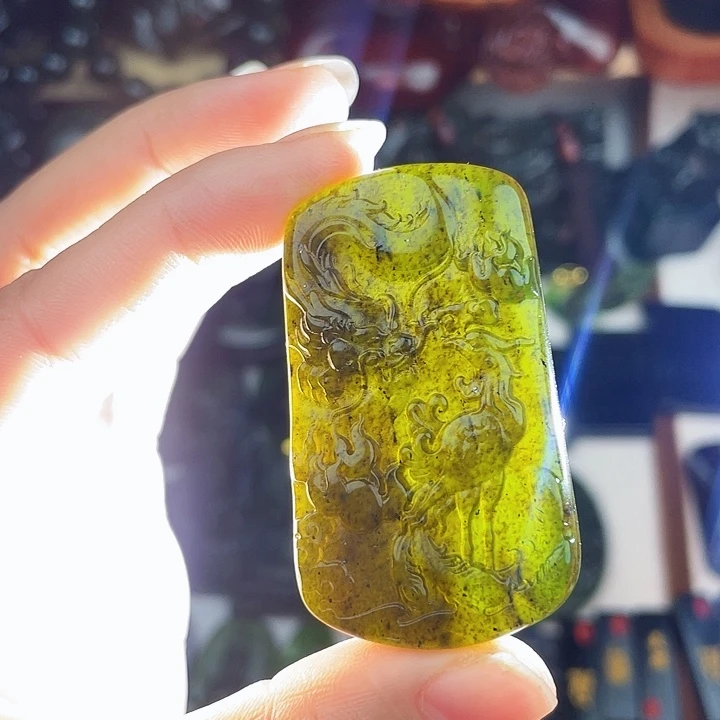 未镶嵌蛇纹石玉手串泰山玉龙凤呈祥
