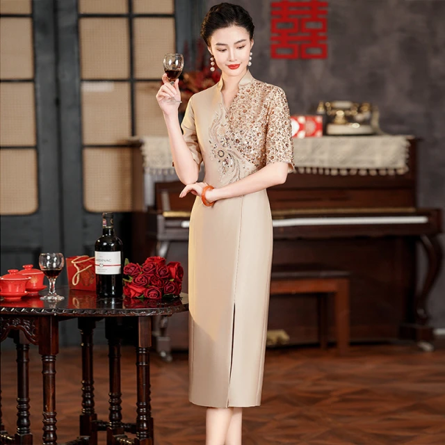 2025婆婆婚宴可穿喜显春季瘦结婚妈妈礼服高贵年轻洋气平时装新款